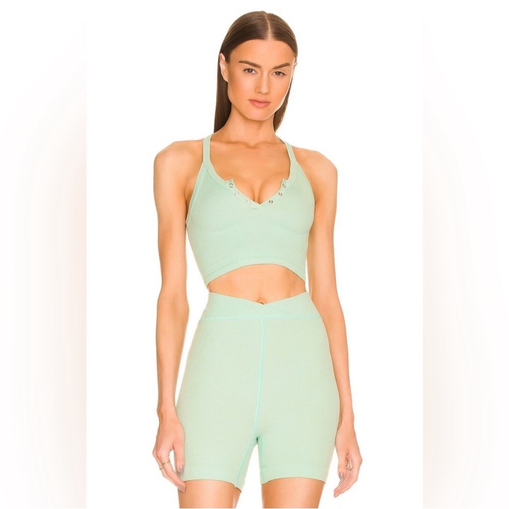 FP Movement Free Throw Ribbed Biker Shorts in Turquoise Mint Size XS